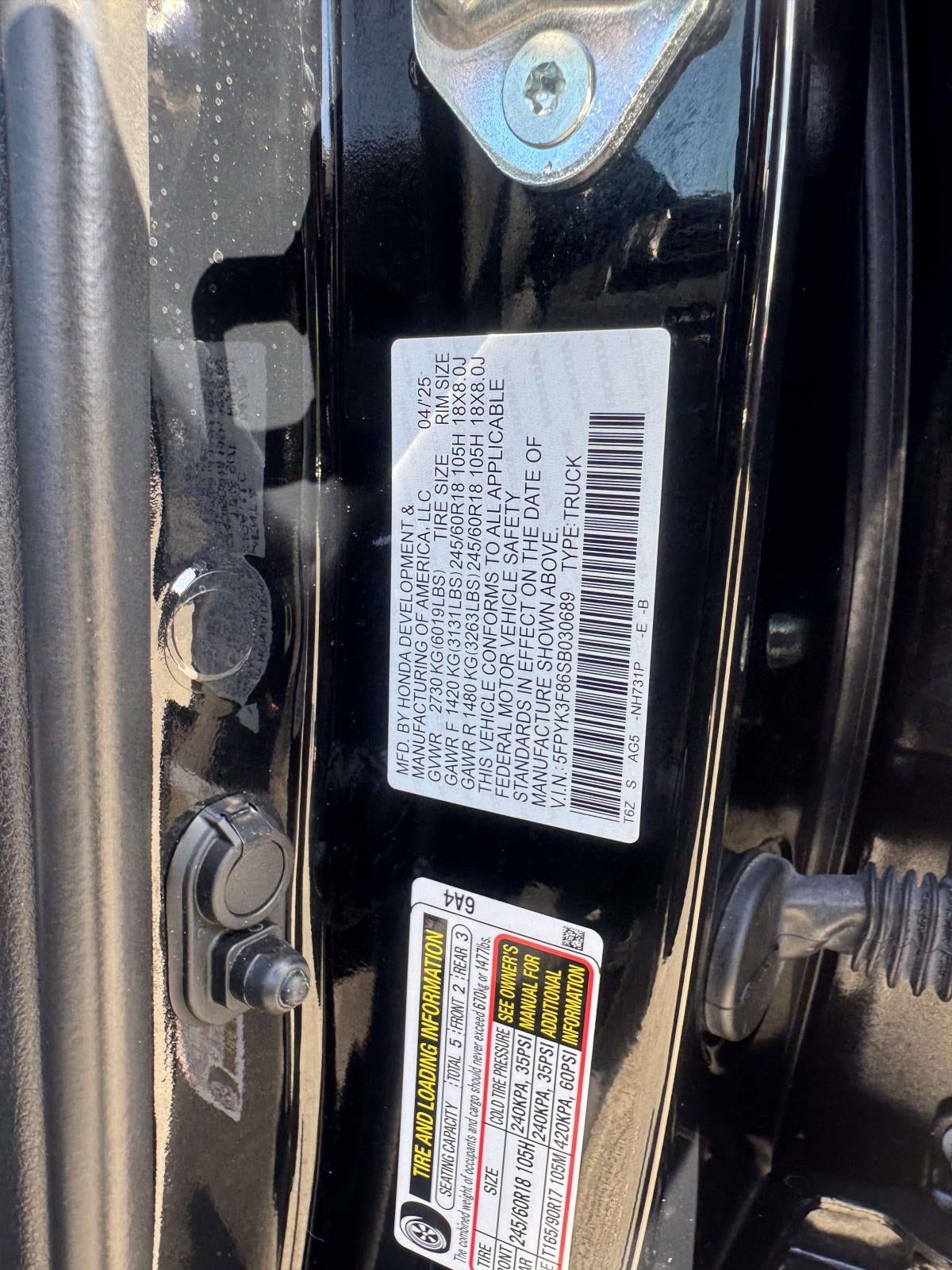 2025 Honda Ridgeline Black Edition