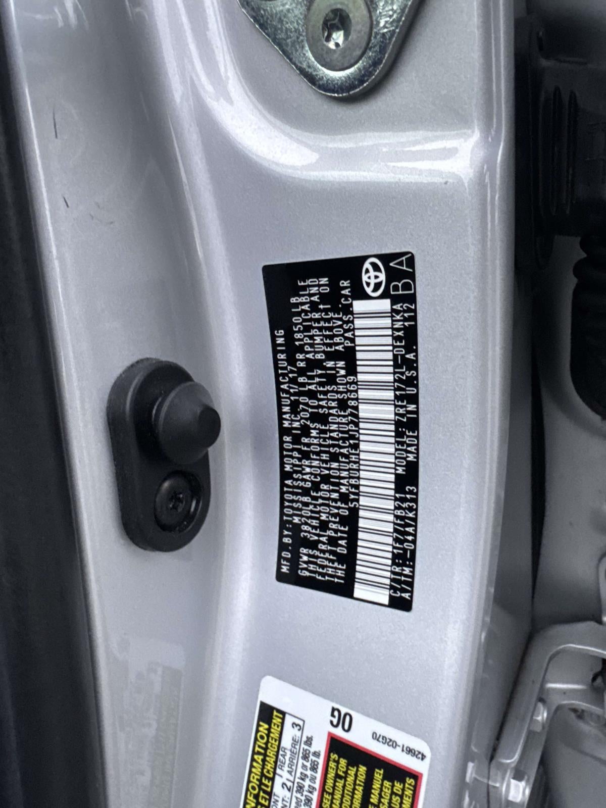 2018 Toyota Corolla L